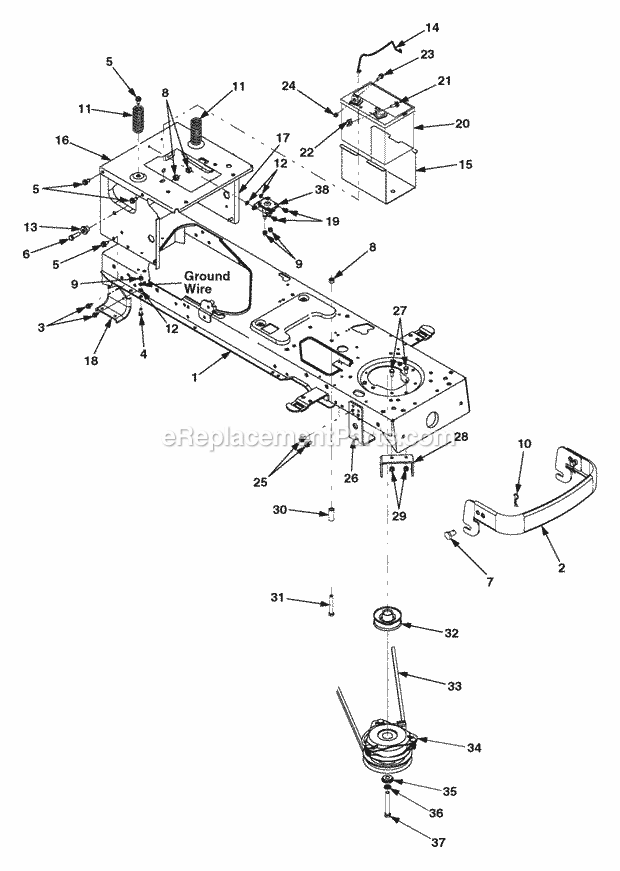 Part Location Diagram of 683-04099 MTD Lower Frame Assembly
